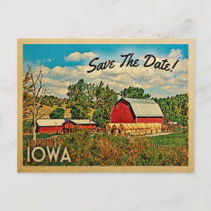 Postal De Anuncios Granero rústico Iowa Save The Date
