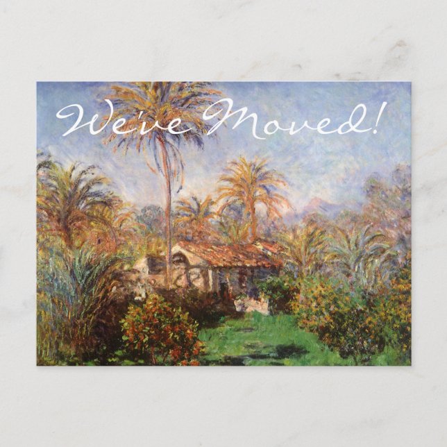 Postal De Anuncios Granja de campo por Claude Monet, cambio de direcc (Anverso)