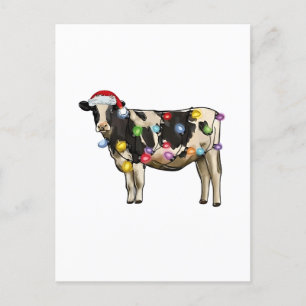 Postal De Anuncios Granjero de vaca divertido amantes de la Navidad d