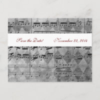 Gray Black Music Chevron Save the Date