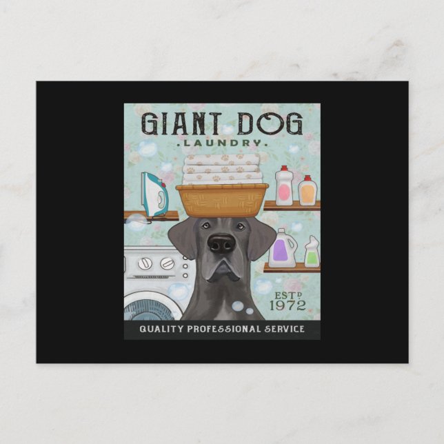 Postal De Anuncios Great Dane Dog Laundry Company (Anverso)