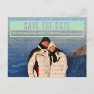 Postal De Anuncios Green Modern Cut Out Save the Date Postcard