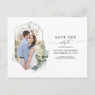 Postal De Anuncios Greenery Eucalyptus Photo Save the Date