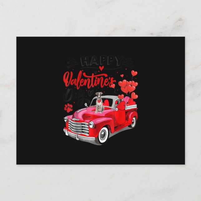Postal De Anuncios Greyhound Red Truck Día de San Valentín Gracioso P (Anverso)