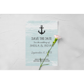 Postal De Anuncios Grunge Nautical Save the Date Postcard