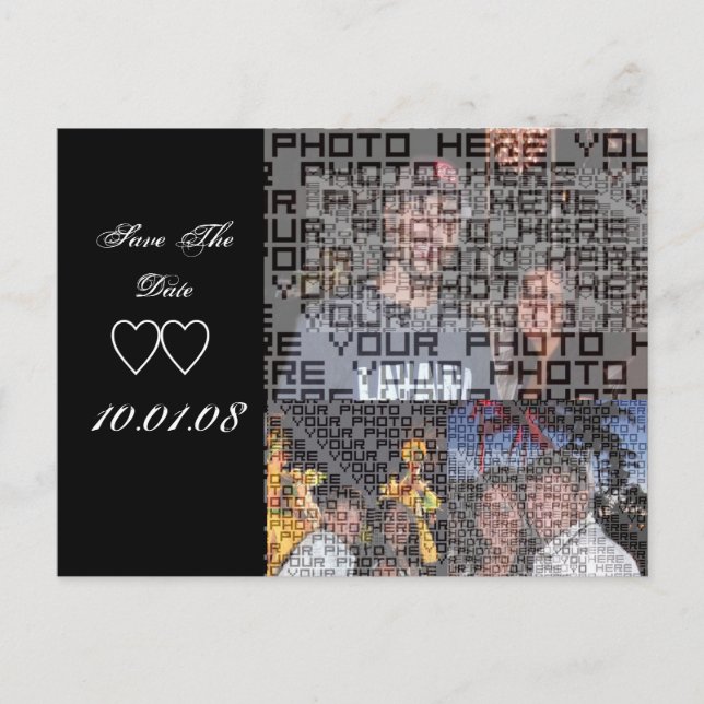 Postal De Anuncios Guarda la Fecha con tus Fotos - (Anverso)