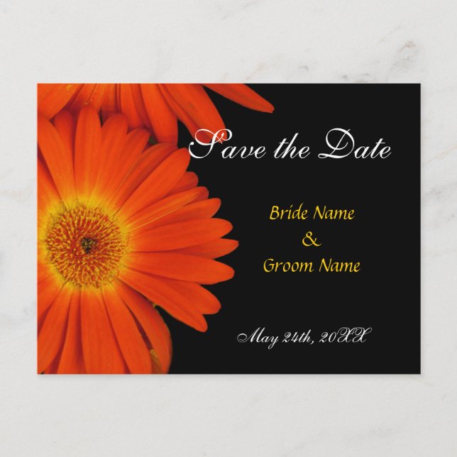 Postal De Anuncios guarda la fecha,gerbera margarita (Anverso)