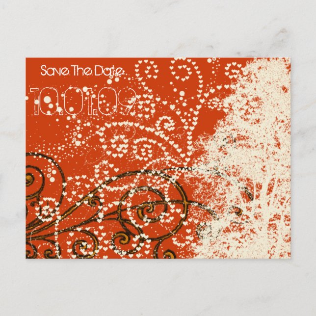 Postal De Anuncios Guarda la Fecha - Remolinos de Árbol (Anverso)