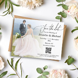 Postal De Anuncios guardar el boda de fotos mínimo de código qr fecha