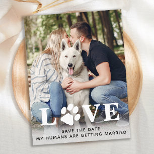 Postal De Anuncios Guardar el Boda de perro de fecha