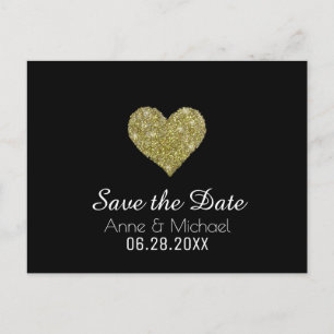 Postal De Anuncios guardar el boda moderno de última hora negro