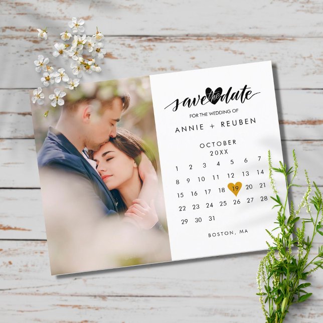 Postal De Anuncios Guardar el calendario de fechas Elegante foto de c (Subido por el creador)
