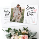 Postal De Anuncios Guardar El Calendario Postcard Rustic Modern<br><div class="desc">¡Felicitaciones por tu compromiso! ¡Asegúrate de que todos puedan asistir a tu gran evento con nuestro encantador calendario rústico Salven las Fechas! Haga clic en el botón "Personalizar" - luego "Haga clic para más personalizares" para comenzar con su diseño! Edite fácilmente el calendario y mueva el corazón a su fecha!...</div>