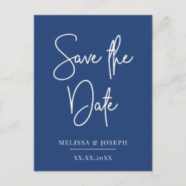 Postal De Anuncios guardar el guión de fecha en azul clásico