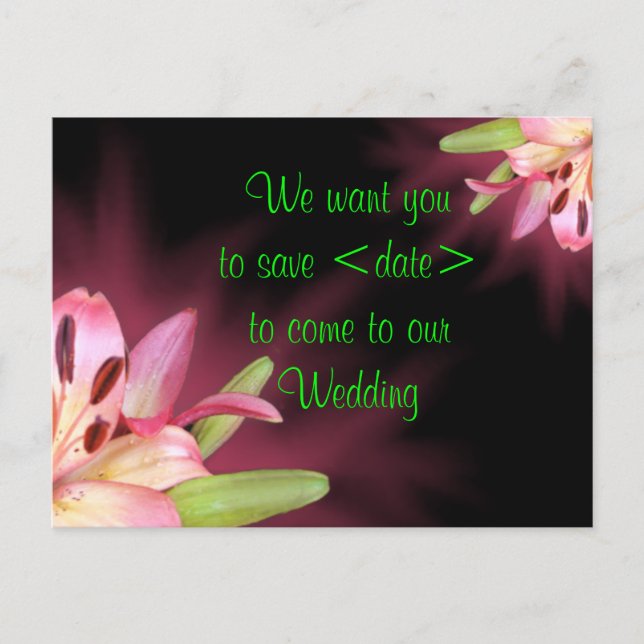 Postal De Anuncios Guardar el personalizar de fecha (Anverso)