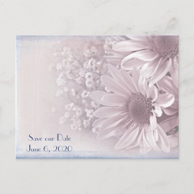 Postal De Anuncios Guardar el ramo de daisy boda de fechas (Anverso)