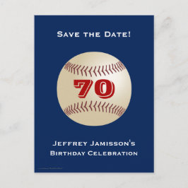 Postal De Anuncios Guardar Fecha Cumpleaños 70 Fiesta Béisbol