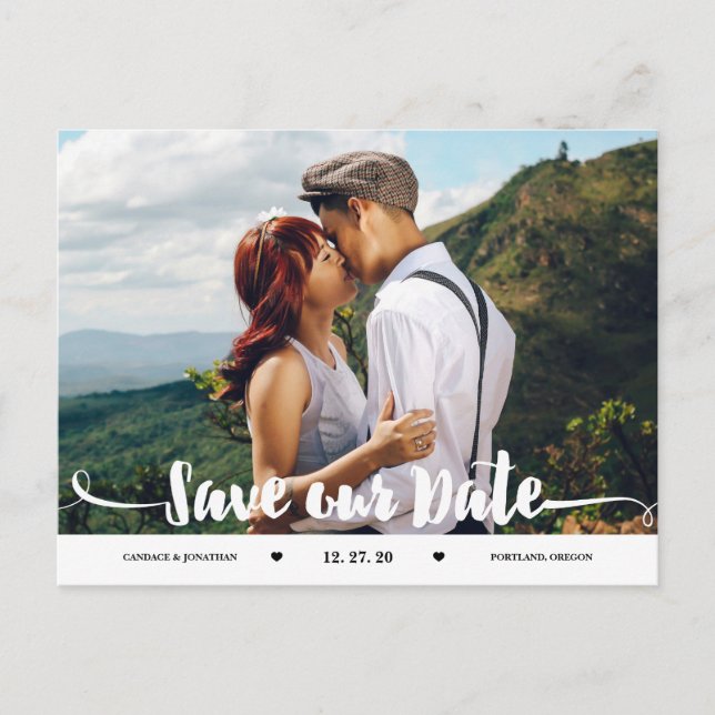 Postal De Anuncios Guardar fecha de foto con letra manuscrita a pince (Anverso)