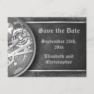 Postal De Anuncios Guardar la cita de los engranajes de vapor negro y