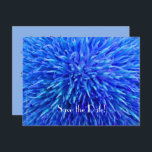 Postal De Anuncios Guardar la fecha 90 cumpleaños, abstracto azul<br><div class="desc">Un diseño abstracto floral azul adorna esta elegante tarjeta postal de "Guardar la fecha"; el texto es blanco. La parte posterior es azul claro con texto azul oscuro. ¡Muy elegante! Puede cambiar fácilmente el nombre, la edad, la fecha, la ubicación, etc. Todos los derechos reservados © 2017 Alan & Marcia...</div>