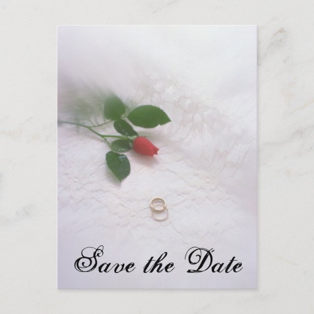 Postal De Anuncios Guardar la fecha - Alianzas de boda (Anverso)
