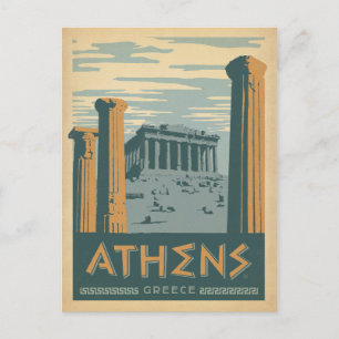 Postal De Anuncios Guardar la fecha   Atenas, Grecia