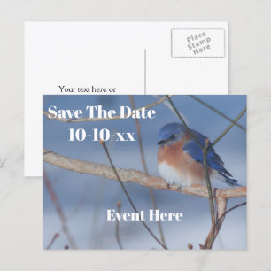 Postal De Anuncios Guardar la fecha azulito personalizado de la natur