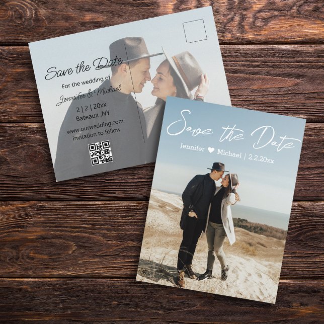 Postal De Anuncios guardar la fecha blanca del par de escritura a man (Subido por el creador)