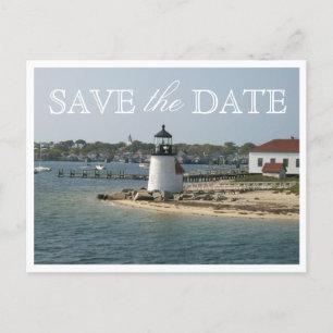 Postal De Anuncios Guardar la fecha Boda en Nantucket Brant Point Lig