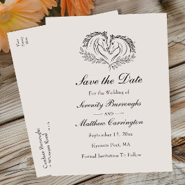 Postal De Anuncios Guardar la Fecha Boda Western Caballo Rústico País