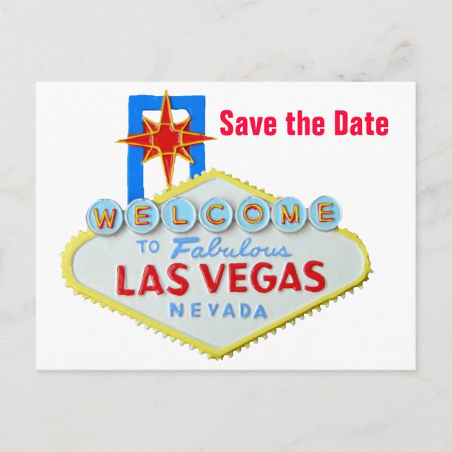 Postal De Anuncios Guardar la fecha Bodas de Las Vegas (Anverso)