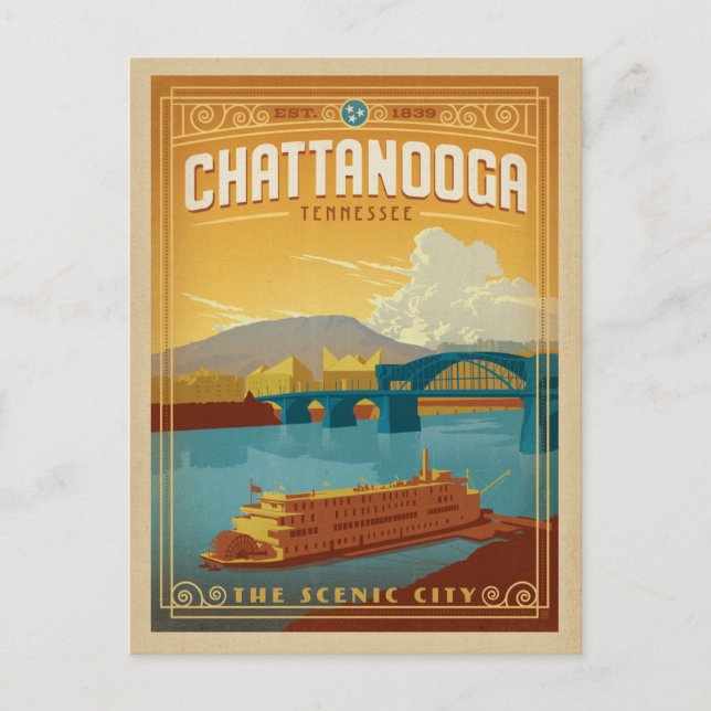 Postal De Anuncios Guardar la fecha - Chattanooga, TN (Anverso)