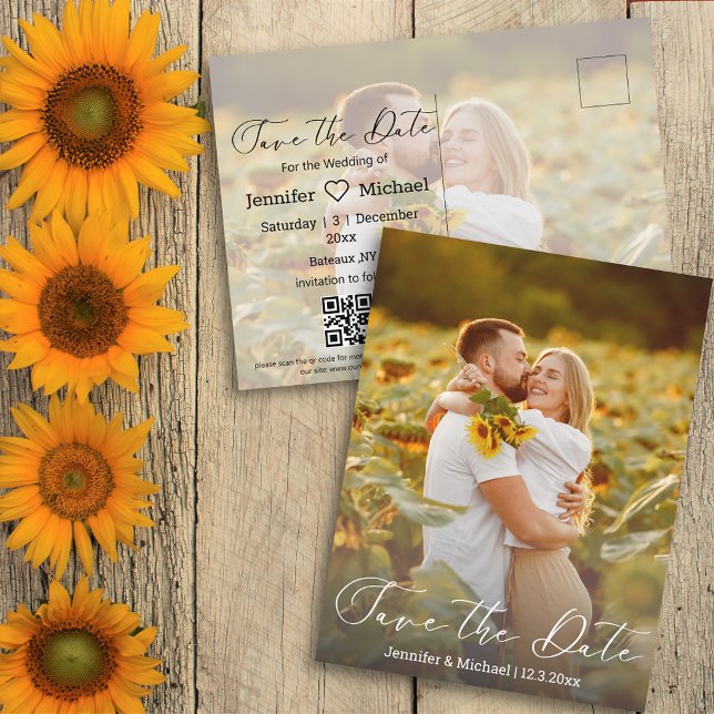 Postal De Anuncios guardar la fecha código qr 2 fotos escritura a man (Subido por el creador)