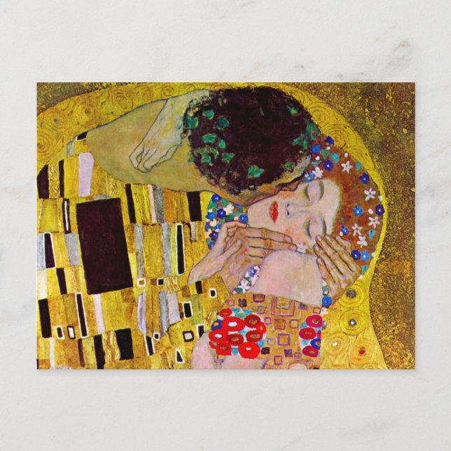 Postal De Anuncios Guardar la fecha con el beso de Gustav Klimt (Anverso)