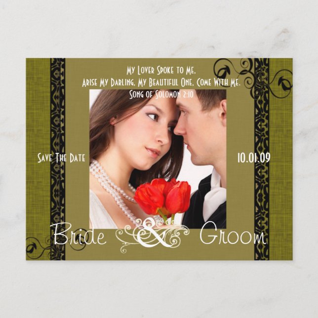 Postal De Anuncios Guardar la fecha con tu foto (Anverso)