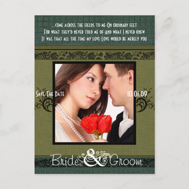 Postal De Anuncios Guardar la fecha con tu foto (Anverso)