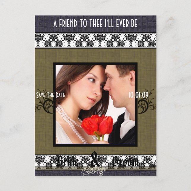 Postal De Anuncios Guardar la fecha con tu foto (Anverso)