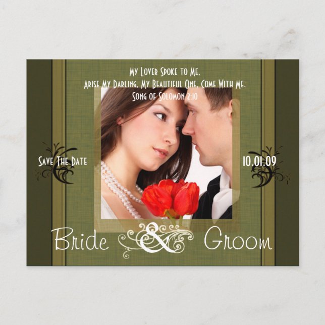 Postal De Anuncios Guardar la fecha con tu foto (Anverso)