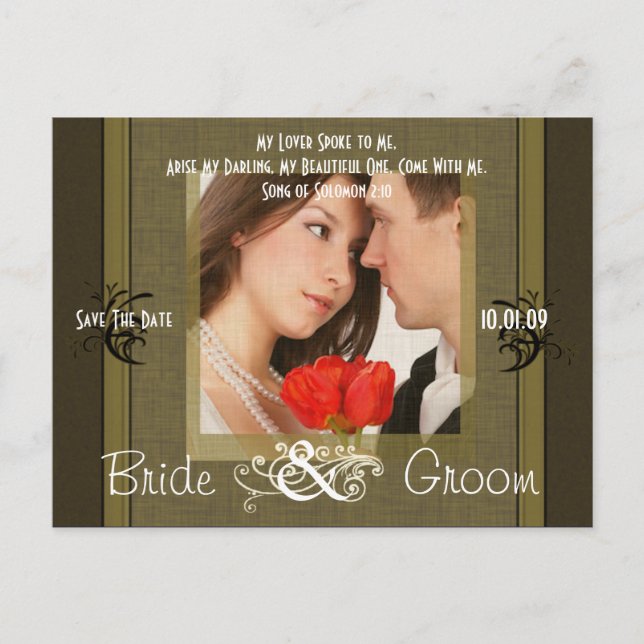 Postal De Anuncios Guardar la fecha con tu foto (Anverso)