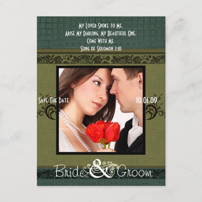 Postal De Anuncios Guardar la fecha con tu foto (Anverso)