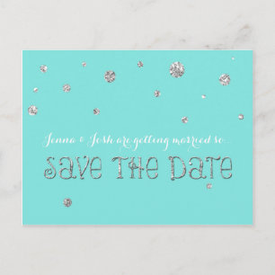 Postal De Anuncios GUARDAR LA FECHA Confeti de Boda de Plata Compromi