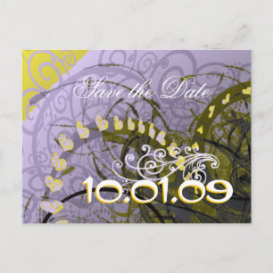 Postal De Anuncios Guardar la fecha Corazones Amarillos -