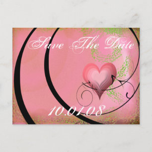 Postal De Anuncios Guardar la Fecha - Corazones y Remolinos
