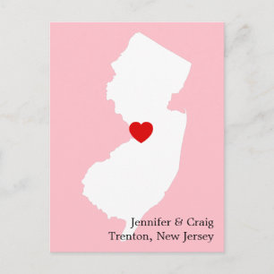 Postal De Anuncios Guardar la fecha de amor de Nueva Jersey
