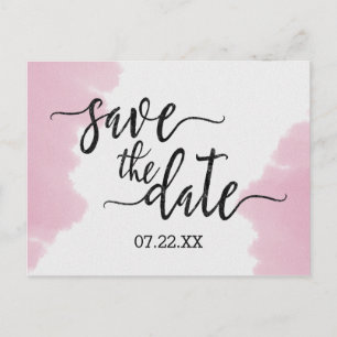 Postal De Anuncios Guardar la fecha de boda acuarela rosa rubor