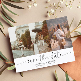 Postal De Anuncios Guardar la fecha de boda con collage de fotos con 