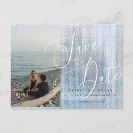 Postal De Anuncios Guardar la fecha de boda con foto de guión moderno