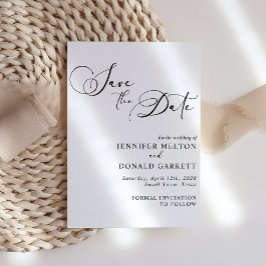 Postal De Anuncios Guardar la fecha de boda con letra script moderna