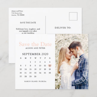 Postal De Anuncios Guardar la Fecha de Boda en Calendario de Foto de