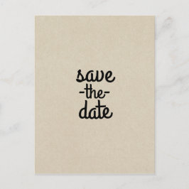 Postal De Anuncios Guardar la fecha de boda rústica Kraft Brown Chic
